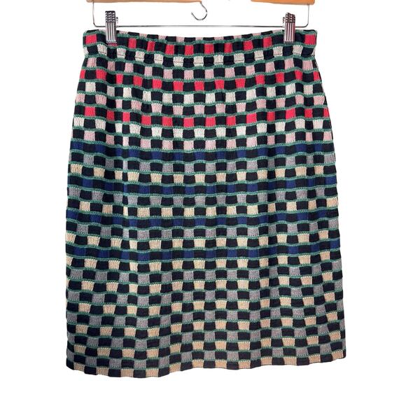 ALDO MARTINS Wool Blend Knit Skirt Size M Stretch Multicolor Eclectic Anthro - Picture 3 of 8